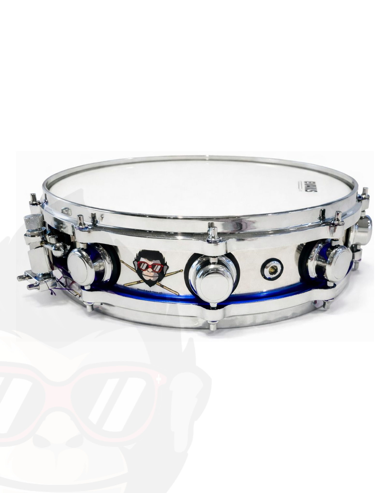 MnkDrms Signature Piccolo Snare blue 14"x3.5" MnkyDrms_SSSPS_B_01